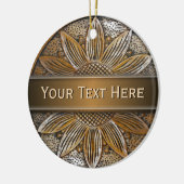 木ひまわりフェイクフォトセラミック丸オーナメント セラミックオーナメント (左)