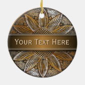 木ひまわりフェイクフォトセラミック丸オーナメント セラミックオーナメント (裏面)