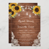 木ひまわり素朴ひもの糸ライトレースメイソンジャース 招待状 (正面/裏面)