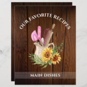 木ひまわり素朴タブ付きレシピバインダー分圧器 (正面/裏面)