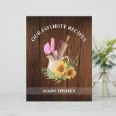 木ひまわり素朴タブ付きレシピバインダー分圧器 (スタンド正面)