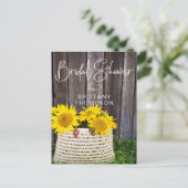 木ひまわり素朴バスケットブライダルシャワー インビテーションポストカード (スタンド正面)