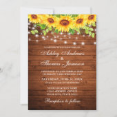 木ひまわり素朴フローラひもライト写真 招待状 (正面)