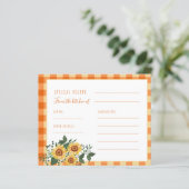 木ひまわり素朴ブライダルシャワーレシピカード (スタンド正面)