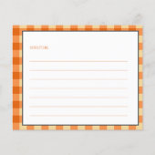 木ひまわり素朴ブライダルシャワーレシピカード (裏面)