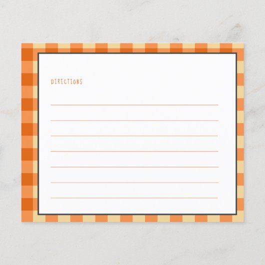 木ひまわり素朴ブライダルシャワーレシピカード (裏面)