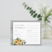 木ひまわり素朴ブライダルシャワーレシピカード (スタンド正面)