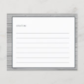 木ひまわり素朴ブライダルシャワーレシピカード (裏面)