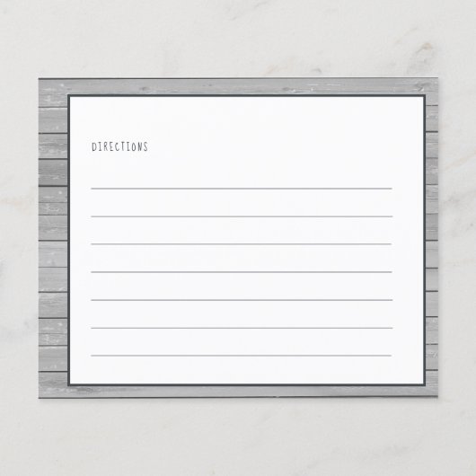 木ひまわり素朴ブライダルシャワーレシピカード (裏面)