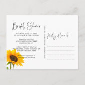 木ひまわり素朴書道ブライダルシャワー インビテーションポストカード (裏面)