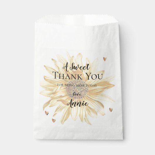 木ひま素朴わりサンフラワーありがとうブライダルシャワーギフト フェイバーバッグ (正面)