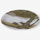 木びき台および雌ジカ ペーパープレート (アングル)