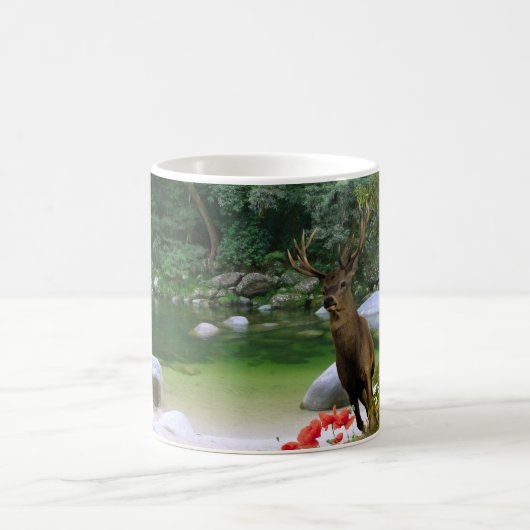 木びき台のシカ コーヒーマグカップ (中央)