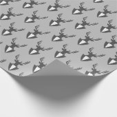 木びき台の身に着けているタキシードあなたの背景色 ラッピングペーパー (角)