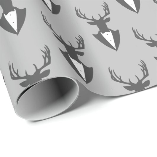 木びき台の身に着けているタキシードあなたの背景色 ラッピングペーパー (ロールコーナー)