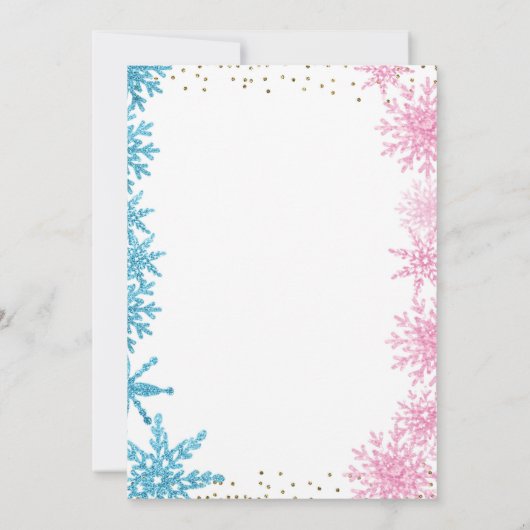 木びき台または雌ジカの性は招待状の冬を明らかにします 招待状 (裏面)