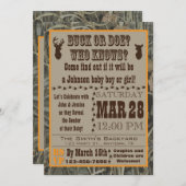 木びき台または雌ジカの性は招待状を明らかにします 招待状 (正面/裏面)