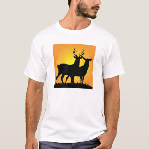 木びき台及び雌ジカ Tシャツ