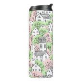 木や家に継ぎ目の無い模様。春とサム タンブラー (回転左)