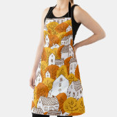 木や家に継ぎ目の無い模様。秋秋詞 エプロン (インサイチュ)