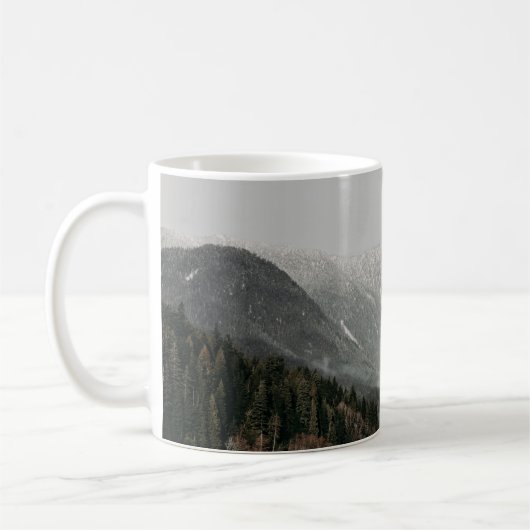 木や山の風景 コーヒーマグカップ (左)