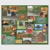 木や犬、ナチュールと並んだ物のコラージュ ラッピングペーパー (フラット)