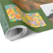 木や犬、ナチュールと並んだ物のコラージュ ラッピングペーパー (ロールコーナー)