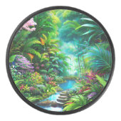 木や花が咲く熱帯雨林 アイスホッケーパック (正面)