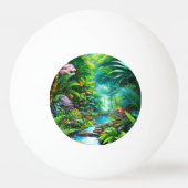 木や花が咲く熱帯雨林 卓球ボール (正面)