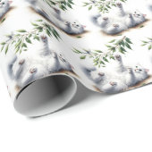 木よくはしゃぐ枝付き白猫 ラッピングペーパー (ロールコーナー)