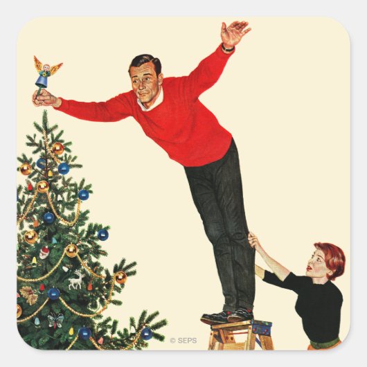 木をトッピング スクエアシール (正面)