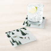 木を切り倒す ガラスコースター (アングル)