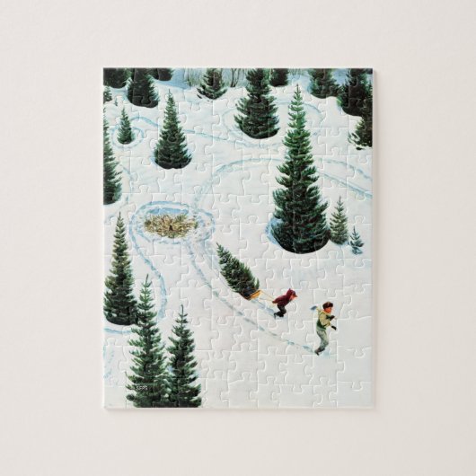 木を切り倒す ジグソーパズル (縦)