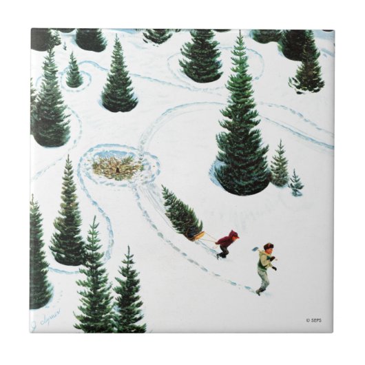 木を切り倒す タイル (正面)