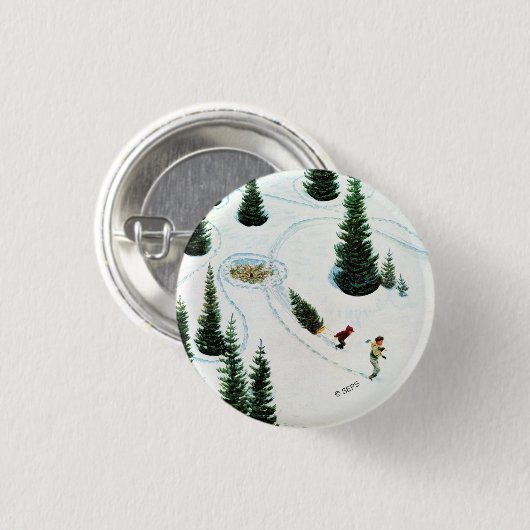 木を切り倒す 缶バッジ (正面&裏面)