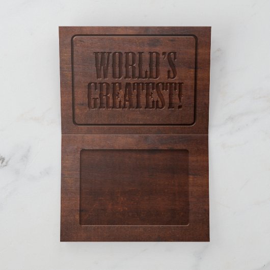 木を彫り出した |パパ |木フェイクの父の日 カード (内部)