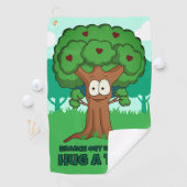 木を愛で抱きしめて枝を出す ゴルフタオル (インサイチュ)