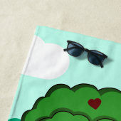 木を愛で抱きしめて枝を出す ビーチタオル (インサイチュ)