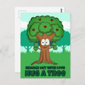 木を愛で抱きしめて枝を出す ポストカード (正面/裏面)