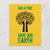 木を抱きしめて 地球を救おう ポストカード (正面)