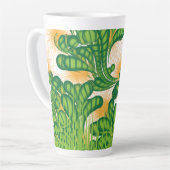 木を描いた芸術的緑と金ゴールド カフェラテマグ (左アングル)
