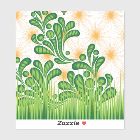 木を描いた芸術的緑と金ゴールド シール (シート)