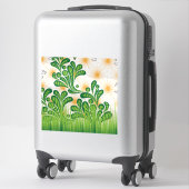 木を描いた芸術的緑と金ゴールド シール (スーツケース)