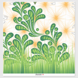 木を描いた芸術的緑と金ゴールド シール