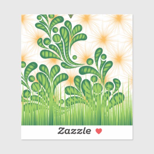 木を描いた芸術的緑と金ゴールド シール (シート)