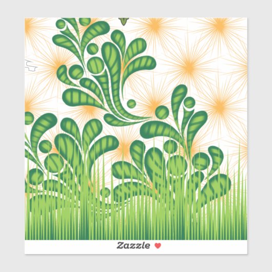 木を描いた芸術的緑と金ゴールド シール (シート)