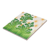 木を描いた芸術的緑と金ゴールド タイル (側面)