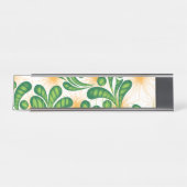 木を描いた芸術的緑と金ゴールド デスクネームプレート (正面)