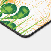 木を描いた芸術的緑と金ゴールド デスクマット (コーナー)