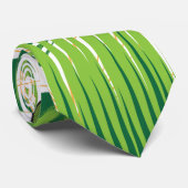 木を描いた芸術的緑と金ゴールド ネクタイ (ロール)